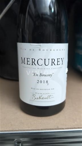 Bourgogne Mercurey Domaine Berthault En Boussoy 2018