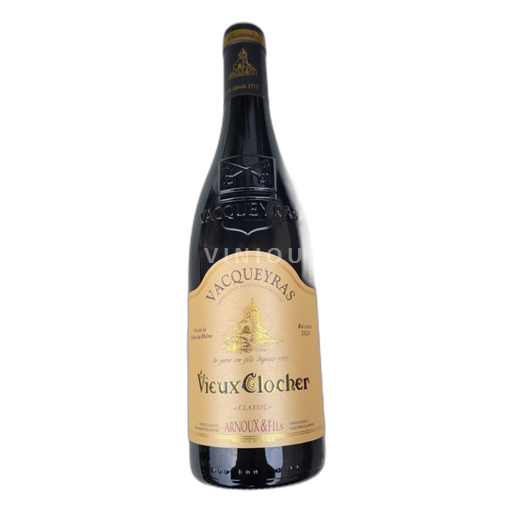 Vin Rouge sec Vieux Clocher Arnoux & Fils 2020 France Vallée du Rhône Vacqueyras AOC