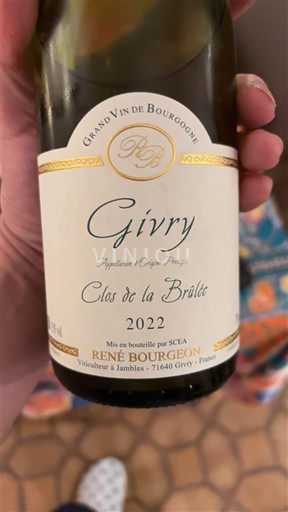 Burgundy Givry René Bourgeon Clos de la Brûlée 2022