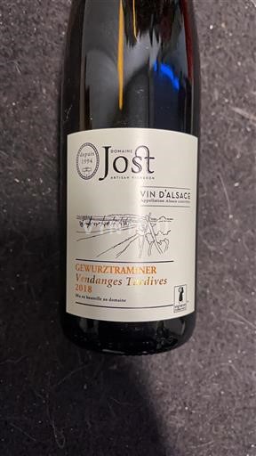 Alsace Gewurztraminer Vendanges Tardives Domaine Jost Gewurztraminer Vendanges Tardives 2018