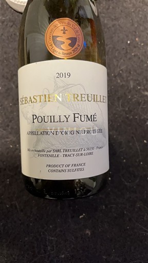 Viinit Blanc sec Sébastien Treuillet 2019 Ranska Loiren laakso Pouilly-fumé AOC