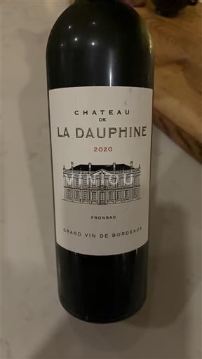 Rượu vang Rouge sec Château La Dauphine 2020 Pháp Bordeaux Fronsac AOC