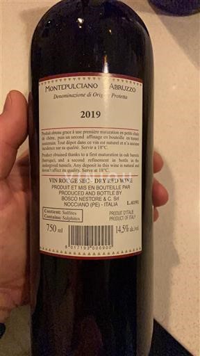 Abruzzo Montepulciano d'Abruzzo Bosco Nestore 2019