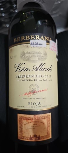 La Rioja Rioja Berberana Viña Alarde 2010