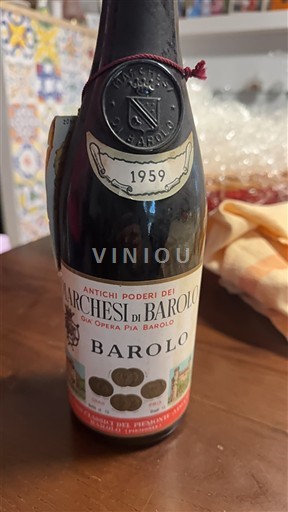 Vin Rouge sec Marchesi di Barolo 1959 Italie Piémont Barolo DOC