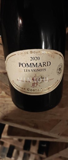 Burgundy Pommard Domaine Coste-Caumartin Les Vignots 2020