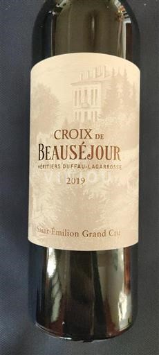 Bordeaux Saint-Émilion Grand Cru Beauséjour Héritiers Duffau-Lagarrosse Croix de Beauséjour 2019