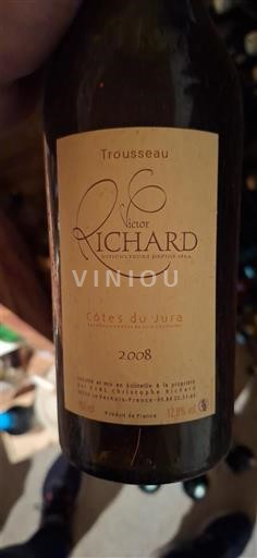 Vinhos Rouge sec Trousseau Victor Richard 2008 França Jura Côtes-do-jura AOC