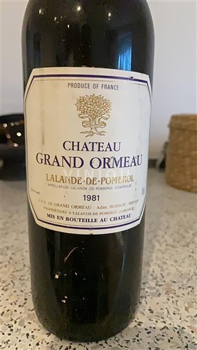 Bordeaux Lalande-de-Pomerol Château Grand Ormeau 1981
