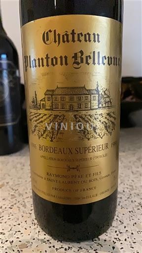 Bordeaux Bordeaux Supérieur Château Manton Bellevue 1986