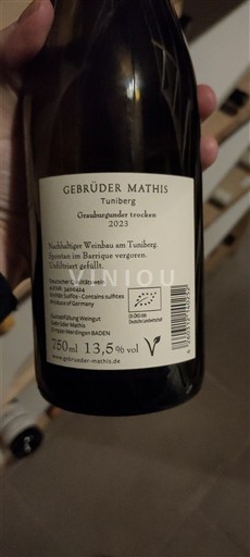 Baden Gebrüder Mathis Tuniberg Grauburgunder trocken 2023