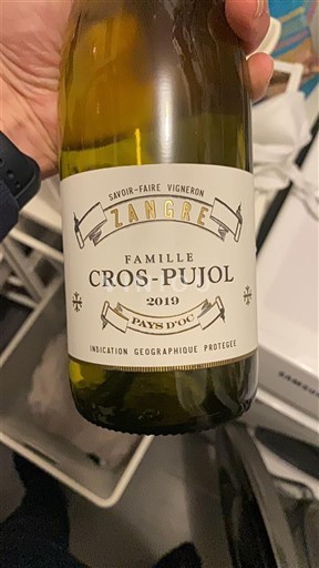 Wines Blanc sec Zangre Famille Cros-Pujol 2019 France Languedoc-Roussillon Pays d'Oc IGP