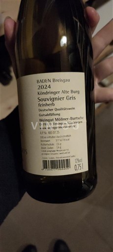 Baden Weingut Mößner-Burtsche Köndringer Alte Burg souvignier gris 2024