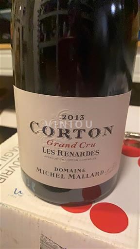Vinhos Rouge sec Les Renardes Domaine Michel Mallard 2013 França Borgonha Corton AOC Grand Cru