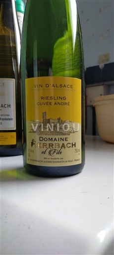 Rượu vang Blanc sec Cuvée André Domaine Erreback et Fils 2024 Pháp Alsace Vin de France