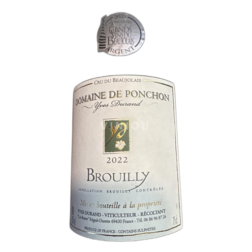 Beaujolais Brouilly Domaine de Ponchon 2022