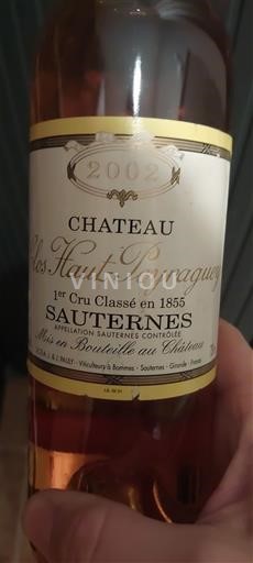 Bordeaux Sauternes 1er Cru Classé Château Clos Haut-Peyraguey 2002