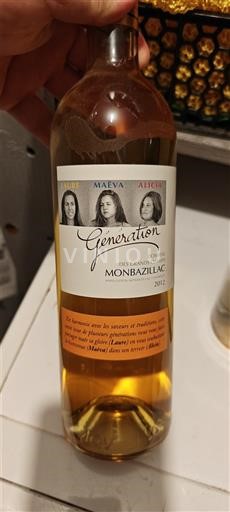 Wines Blanc liquoreux Génération Des Grands Champs 2012 France Southwest Monbazillac AOC