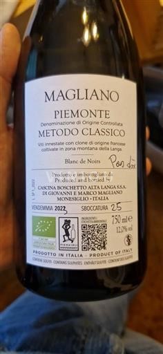 Piemont Magliano Blanc de noirs pas dose 2022