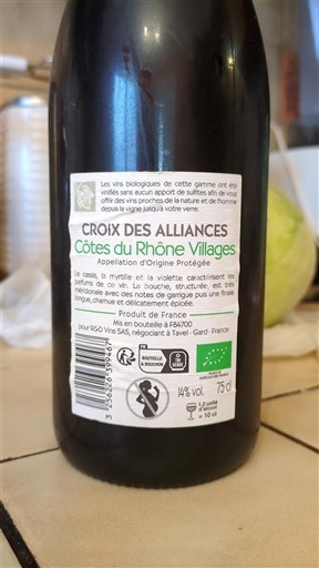 Rhône Valley Côtes du Rhône Villages Croix des Alliances Non-Vintage