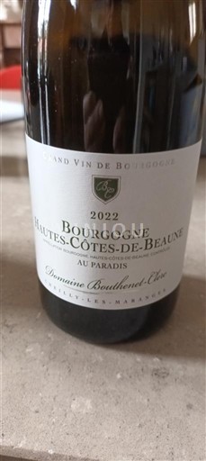 Bourgogne Hautes Côtes de Beaune Domaine Bouthenet Clau Au Paradis 2022