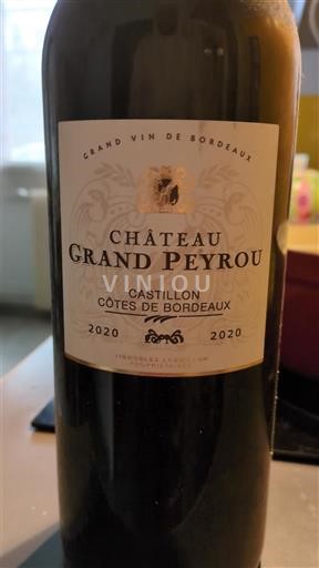 Bordeaux Castillon-côtes-de-bordeaux Château Grand Peyrou 2020