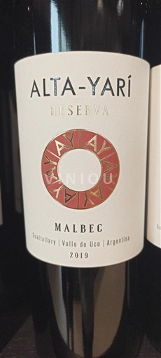 Mendoza Valle de Uco Alta-Yari Reserva 2019