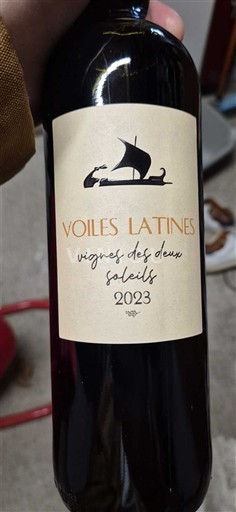 Rượu vang Rouge sec vignes des deux soleils Voiles Latines 2023 Pháp Languedoc và Roussillon Vùng đất Oc IGP