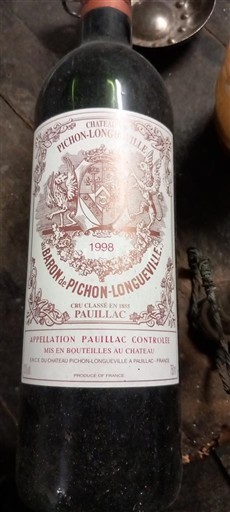 Bordeaux Pauillac Grand Cru Château Pichon-Longueville Baron 1998