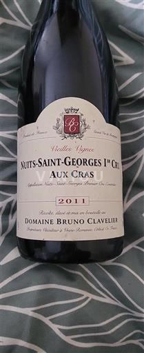 Burgundi Nuits-saint-georges Premier Cru Domaine Bruno Clavelier Vieilles Vignes Aux Cras 2011