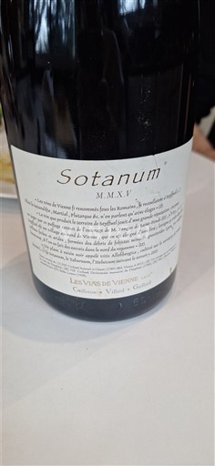 Alps and Rhone Valley Rhône Hills Les Vins de Vienne Sotanum 2015