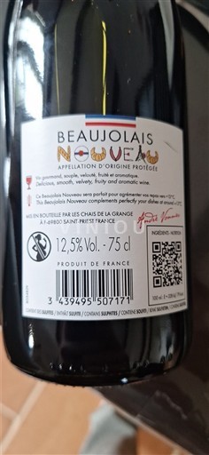 Beaujolais Beaujolais Nouveau Les Chais de la Grange Beaujolais Nouveau Ikke årgangsbestemt