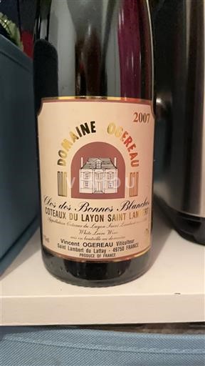 Dolina Loare Coteaux-du-Layon Domaine Ogereau Clos des Bonnes Blanches 2007