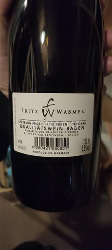 Baden Fritz Waßmer Spätburgunder Alte Reben Trocken 2020