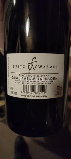 Baden No especificado Fritz Waßmer Pinot &Syrah 2022