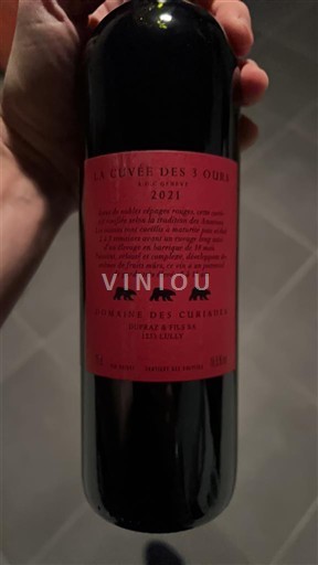 Vin Rouge sec La Cuvée des 3 Ours Domaine S Chênes 2021 France Roussillon Côtes-du-roussillon AOC