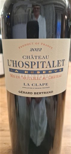 Linguadoca La Clape Château L'Hospitalet Réserve 2022