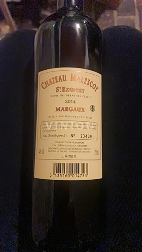 Vina Rouge sec Château Malescot St Exupéry 2014 Francija Bordeaux Margaux AOC Grand Cru