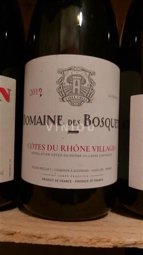 Rhônen laakso Côtes-du-rhône-villages Domaine Des Bosquets 2019
