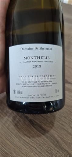 Burgundy Monthélie Domaine Berthelemot 2018
