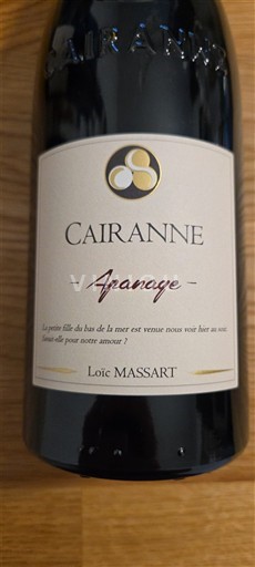 Rhône Valley Cairanne Loïc Massart Apanage 2020