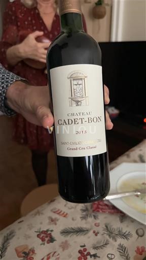 Bordeaux Saint-Émilion Grand Cru Château Cadet-Bon Classe 2015