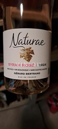 Vin Rosé sec Naturae Syrah Rosé Gérard Bertrand 2024 France Languedoc et Roussillon Pays d'oc IGP