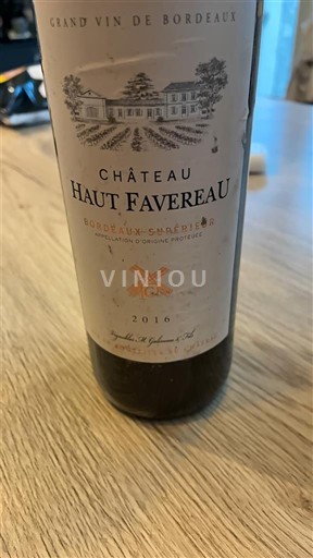 Bordeaux Bordeaux Supérieur Château Haut Favereau 2016
