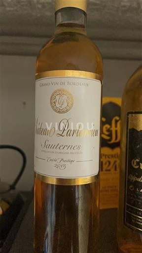 Bordeaux Sauternes Château Partarrieu Prestige 2015