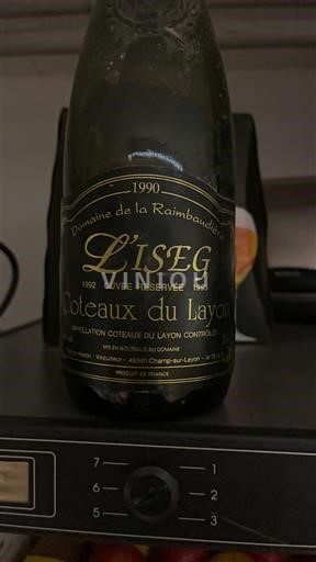 Dolina Loare Coteaux-du-Layon Domaine La Raimbaudière L'ISEG Réservée 1990