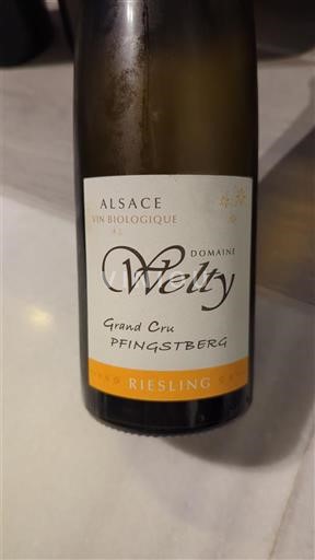 Vin Blanc sec Domaine Welty 2019 France Alsace AOC Grand Cru