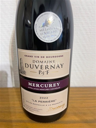 Burgundy Mercurey Domaine Vernay La Perrière 2022