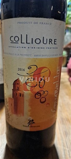 Roussillon Collioure Terres des Templiers Cornet et Cie 2014