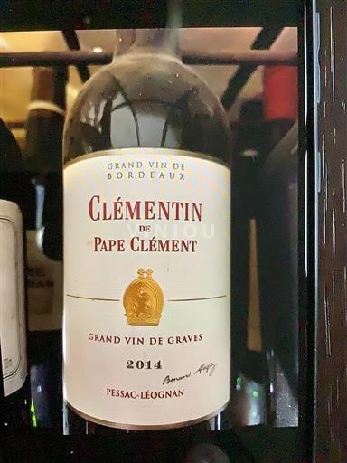 Bordeaux Pessac-Léognan Pape Clément Clémentin de Pape Clément 2014